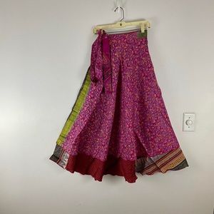 Reversible Upcycled Magic Sari Wrap Maxi Skirts